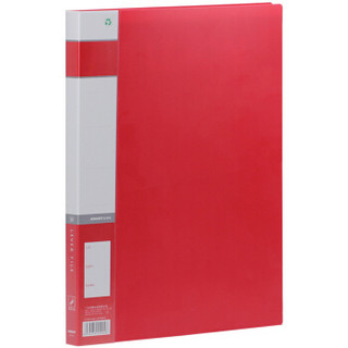 金得利（KINARY） AF602 A4单强力带插袋文件夹 红色