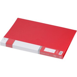 金得利（KINARY） AF602 A4单强力带插袋文件夹 红色