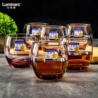 乐美雅（Luminarc）玻璃杯家用套装法国弓箭凉水杯子 萨通冰粉彩色系列320ml 6件套 H5806