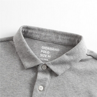 佐丹奴（Giordano） POLO衫 男Polo衫加厚秋款厚实男士长袖polo衫棉质01019779  03中花灰色 中码