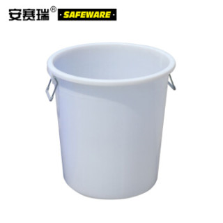 安赛瑞 大号塑料圆桶 大号圆形收纳桶 大容量水桶 食堂光盘环卫物业餐厨垃圾桶 160L 白色无盖 24389
