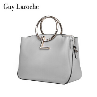 Guy Laroche 姬龙雪 女士奢侈品GL手柄包优雅淑女全粒面头层牛皮单肩包轻质柔软专柜款GW18281112-02灰色小款