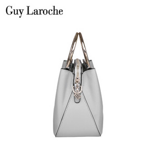 Guy Laroche 姬龙雪 女士奢侈品GL手柄包优雅淑女全粒面头层牛皮单肩包轻质柔软专柜款GW18281112-02灰色小款