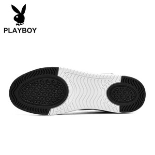 花花公子（PLAYBOY）男士潮流户外运动小白鞋 DS87288 黑色 40