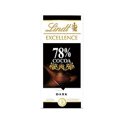 Lindt 瑞士莲 排装78%可可黑巧克力 100g *2件