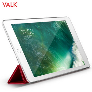 VALK iPad mini4保护套7.9英寸 苹果平板电脑迷你4保护皮壳全包防摔超薄透色智能唤醒三折支架 红色