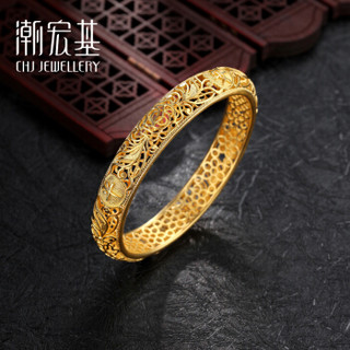 潮宏基 CHJ JEWELLERY 古法-花丝 足金黄金手镯女款 计价 SDG32800001 约44.05g