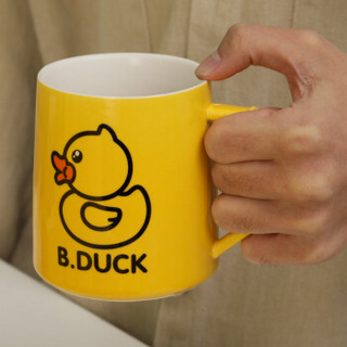 B.Duck小黄鸭 陶瓷茶杯水杯 卡通萌杯子 儿童马克杯 办公室咖啡杯 大底杯380ml