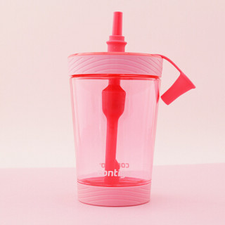 美国contigo康迪克塑料杯 防漏冷萃吸管水杯创意咖啡杯搅拌杯HBC-JUI011 粉色杯盖500ML