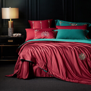 博洋家纺（BEYOND）床上用品 婚庆四件套结婚套件大红色喜庆纯棉四件套 四件套-安洁莉卡 1.5米
