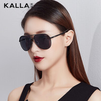 KALLA凯岚眼镜女款经典偏光蛤蟆镜时尚安全驾驶镜潮流墨镜KL6030 黑框灰片