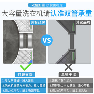 贝石 海尔洗衣机底座适用 洗衣机垫 波轮 滚筒洗衣机底座 支架子 洗衣机脚 增高架（双管+12大地脚）