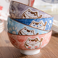 雅诚德 碗家用陶瓷饭碗日式餐具组合套装吃饭卡通招财猫碗盘碟子