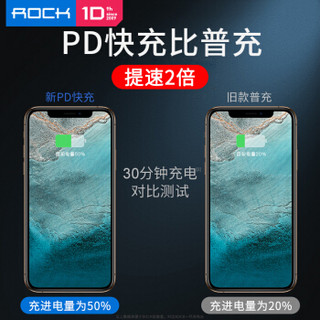 ROCK 苹果PD快充充电器18W快充头type-c/USB充电头 支持iPhone12/11Pro/新SE/max/XSR/8Plus华为P30小米9插头