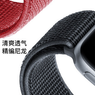 派滋 苹果手表表带 尼龙回环款 适用于apple watch4/iwatch3/2/1苹果手表表带子 42/44mm-黑色