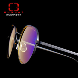 GUNNAR infinite 玛瑙黑框琥珀色镜片 防蓝光电脑眼镜