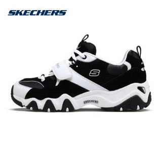 斯凯奇（Skechers）熊猫鞋 D'LITE 时尚绑带魔术贴 99999088-BKW 黑色/白色 38