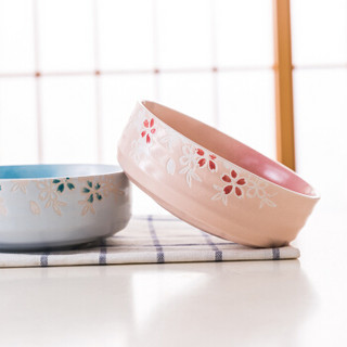IJARL 亿嘉碗碟日式创意手绘碗盘餐具套装陶瓷碗盘碗筷厨房餐具组合 樱花系列面碗2只装