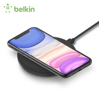 贝尔金（BELKIN）10W无线充电器黑色兼容5W/7.5W/9W无线快充异物识别支持iPhonex/xs/max三星华为小米等手机