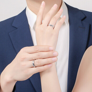 周六福 珠宝缠绵18K金钻石戒指情侣对戒求婚结婚 璀璨 男款 17号