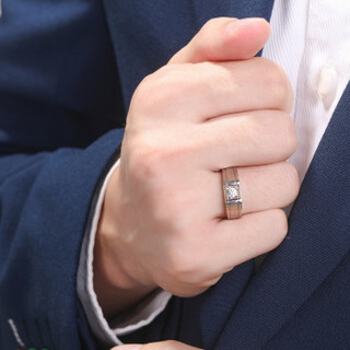 鸣钻国际 图腾 钻戒男 爪镶钻石戒指结婚求婚钻石戒指男戒定制活口可调节