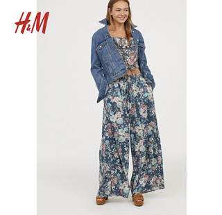 H&M DIVIDED 0640662 女士印花阔腿裤