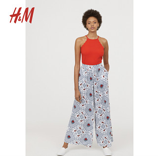 H&M DIVIDED 0640662 女士印花阔腿裤