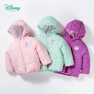 迪士尼(Disney)童装 女童外套秋冬外出棉服宝宝保暖夹棉休闲上衣184S1016 浅粉 24个月/身高90cm
