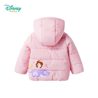 迪士尼(Disney)童装 女童外套秋冬外出棉服宝宝保暖夹棉休闲上衣184S1016 浅粉 24个月/身高90cm