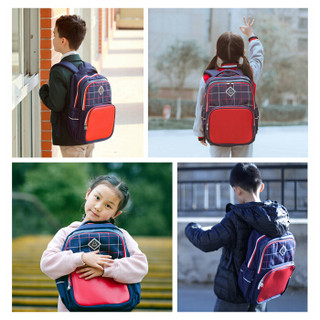卡拉羊小学生书包男女孩1-4年级儿童减负韩版学院风休闲背包CX2754藏青