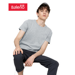 班尼路（Baleno）T恤男 纯色t恤重磅棉2019夏季新品半袖上衣打底衫男 20E 花灰 XXL