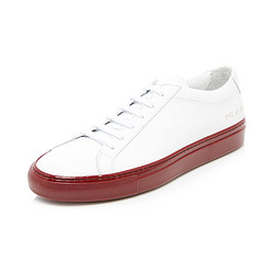 COMMON PROJECTS 白色牛皮红色鞋底系带男士小白鞋板鞋