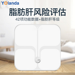 Yolanda 智能体脂秤 WiFi+蓝牙双连接 健康体重秤成人家用电子称 支持心率测量 脂肪肝风险监测