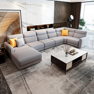 芝华仕 都市布艺沙发组合客厅北欧风格简约现代大小户型 2001 双人位深灰色15天内发货