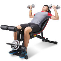 力动（RIDO）多功能哑铃凳仰卧板健身器材 仰卧起坐健腹肌板 家用运动卧推平板椅TD50+30kg哑铃
