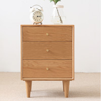 原始原素 实木床头柜现代简约北欧卧室家具储物柜日式小柜子B3027