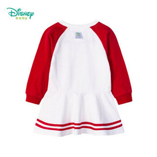 迪士尼(Disney)童装女童裙子2019春秋新款米老鼠长袖连衣裙公主裙193Q690大红5岁/身高120cm