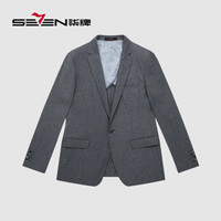 柒牌 SEVEN 2020春季新款单西商务休闲男士西装外套时尚办公宴会修身西装 118C70060 中灰A56