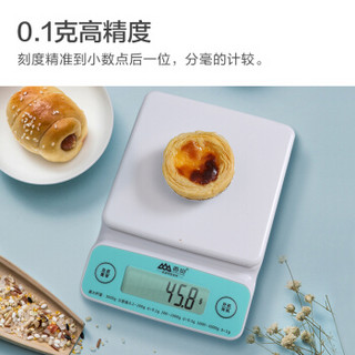 香山 厨房秤 家用0.1g精准电子称 蛋糕烘培秤工具 迷你秤食物称 EK3820方形绿