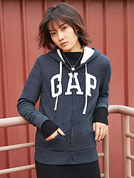 Gap/盖璞女装|Logo徽标圆领长袖卫衣连帽衫