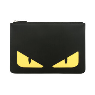 商品fendi 芬迪【商品自带包装盒】 男士黑色牛皮小怪兽手拿包 7n0078