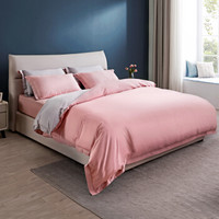 芝华仕 四件套 床上用品网红款床笠床单被套1.8米双人床 樱花粉1.8米床用15天内发货