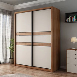 A家 衣柜 储物衣橱 木质整体大衣柜 推拉门衣柜(A款 1.6米)