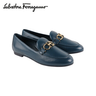 Salvatore Ferragamo 菲拉格慕 20ss春夏 女士蓝色羊皮革莫卡辛鞋0725762_1D _ 70