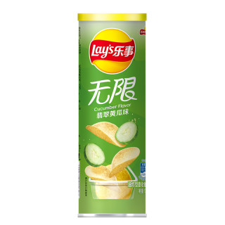 乐事 无限薯片 翡翠黄瓜味 104克*2罐 208克 休闲零食 膨化食品