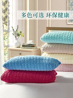孚日纯棉乳胶枕套弹力通用枕头罩单人枕用一对装拍2加厚枕芯保护
