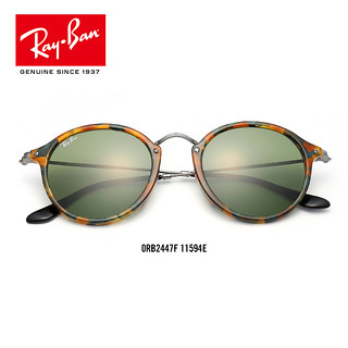 RayBan雷朋太阳镜男女款圆形复古舒适简约潮流墨镜0RB2447F可定制