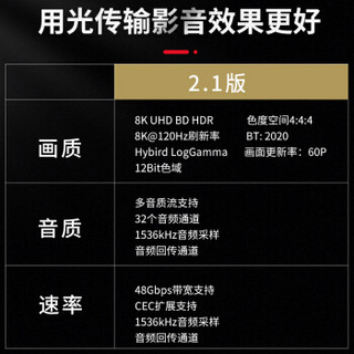 英微（IN&VI）HDMI光纤线2.1版8K 120Hz高清线电脑电视投影仪家庭影院发烧级数字3D高清连接 30米