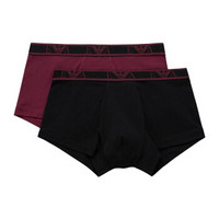 EMPORIO ARMANI UNDERWEAR 阿玛尼奢侈品男士内裤(两条装) 111210-9A715 BLKRED-69520 L