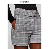 ESPRIT 女装秋冬格子含腰带时尚格纹短裤